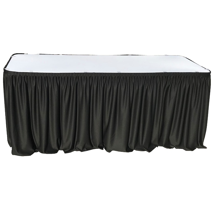 Culinaro Abrosz, téglalap alakú asztali terítő, 180x76xH74cm, vendéglátás, rendezvények, fekete, L 514cm