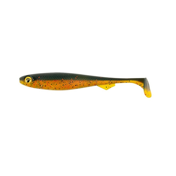 Twister Fox Rage Slick Shad Ultra UV, Cauciuc, 11cm, Negru/Portocaliu