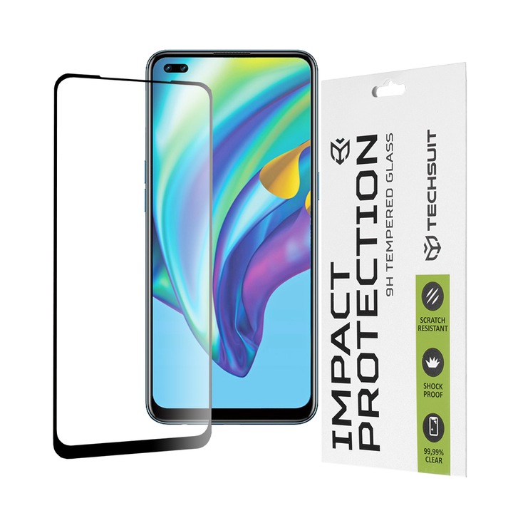 Oppo Reno4 Lite fólia, Secure glass, Fekete