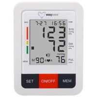Tensiometru automat digital de brat EASYCARE PG-800B31 + adaptor, Ecran LCD, 90 de masuratori cu data si ora, Alb
