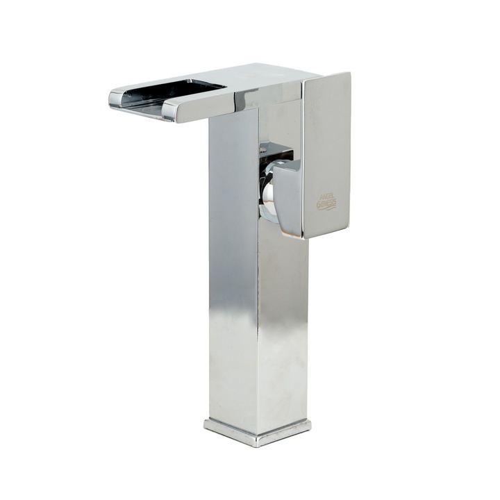 Baterie lavoar, tip cascada, cu led, crom lucios