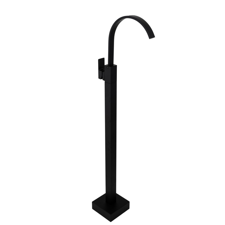 Baterie lavoar TRENDY'S, freestanding desing rectangular, negru mat