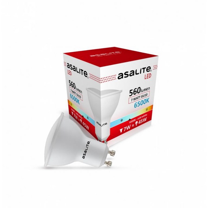 Asalite LED Izzó GU10 spot 7W 6500K (600 lumen)