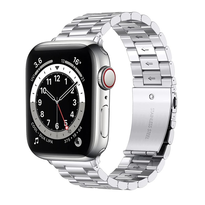 MTP Apple Watch 7 okosóra szíj, fém, 41 mm, ezüst