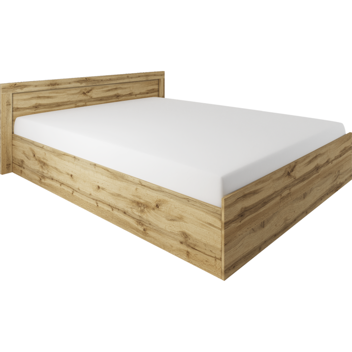 Irim Kristofer ágy 160x200 cm, matrac alátámasztással, Dakota Oak színben