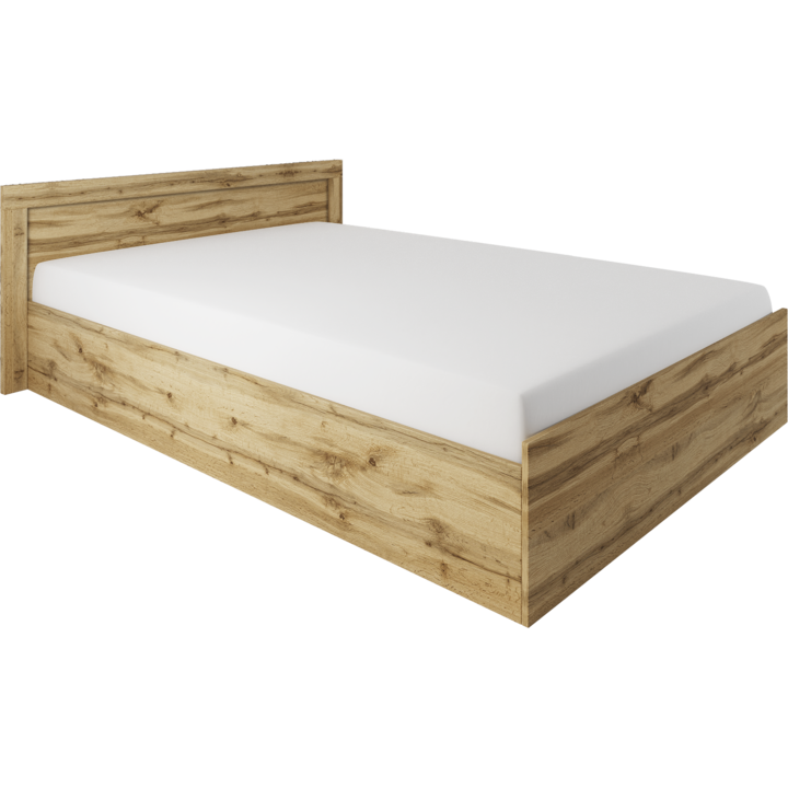Irim Kristofer ágy 140x200 cm, matrac alátámasztással, Dakota Oak színben