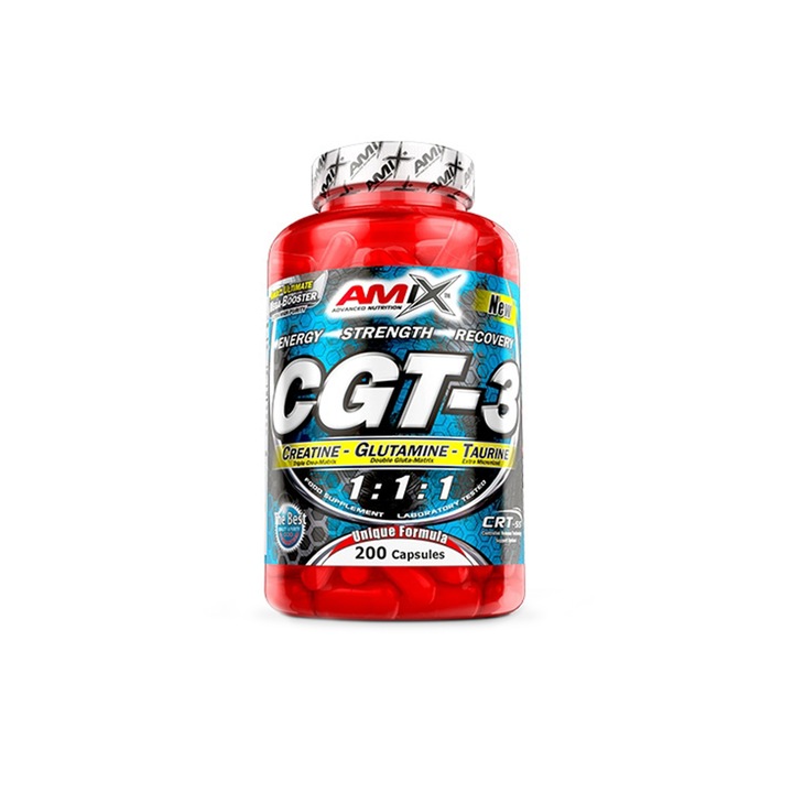 Supliment alimentar, Amix, Creatina Glutamina Taurina Cgt-3, 200 Capsule