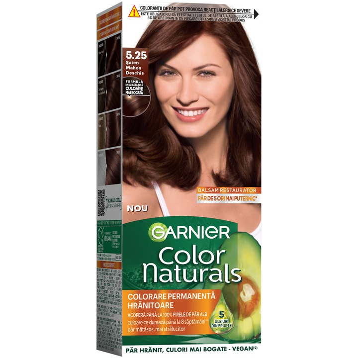 Перманентна боя за коса Garnier Color Naturals 5.25 Saten Mahon Deschis, 110 мл