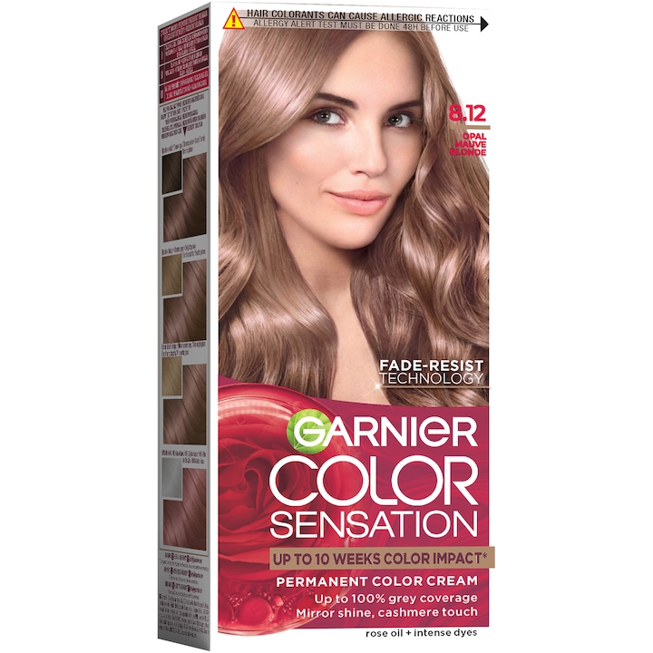 Перманентна боя за коса с амоняк Garnier Color Sensation 8.12 Light gray iridescent blonde, 112 мл