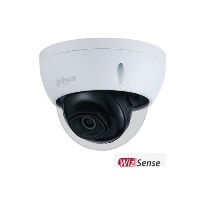 Camera de supraveghere Dahua IPC-HDBW3841E-AS-0280B IP AI Dome 8MP, CMOS 1/2.8'', 2.8mm, IR 30m, WDR 120dB, MicroSD, SMD Plus, IK10, IP67, PoE