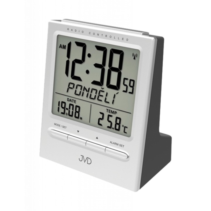 Ceas radio JVD, RB9299.1, Plastic, Alb