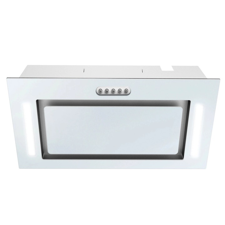 Аспиратор за Вграждане, Неръждаема Стомана, 380m3/h, 120W, LED Осветление, Бутон за Управление, 52x29 см, Бял