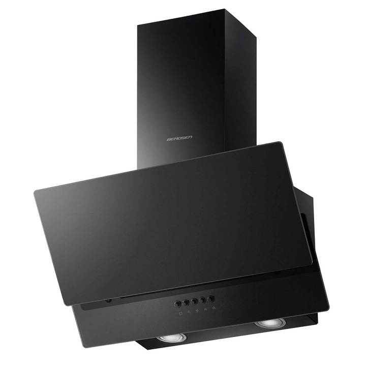 Декоративна Прахосмукачка за Вграждане, 350m3/h, 65W, Алуминиев Филтър за Мазнини, 60x28 см, Черен Мат