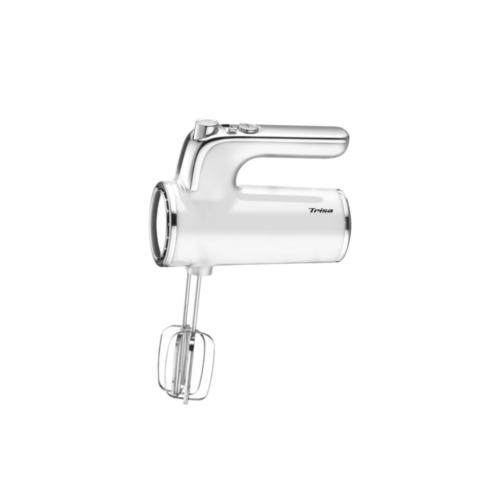 Mixer de mana Trisa Diners Edition 6621.7010, Putere 400W, Aspect retro '50, 6 viteze si Turbo, 2 Carlige si 2 Teluri, Culoare Alb
