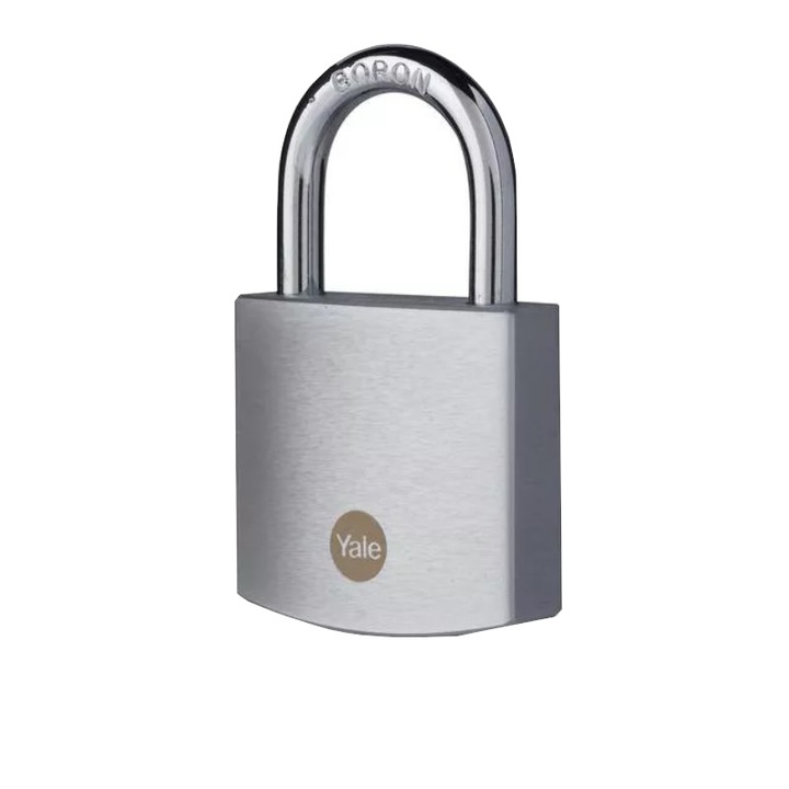 Lacat Yale din alama corp 50 mm, crom satinat, 3 chei reversibile, nivel inalt de protectie Y120DB/50/127/1