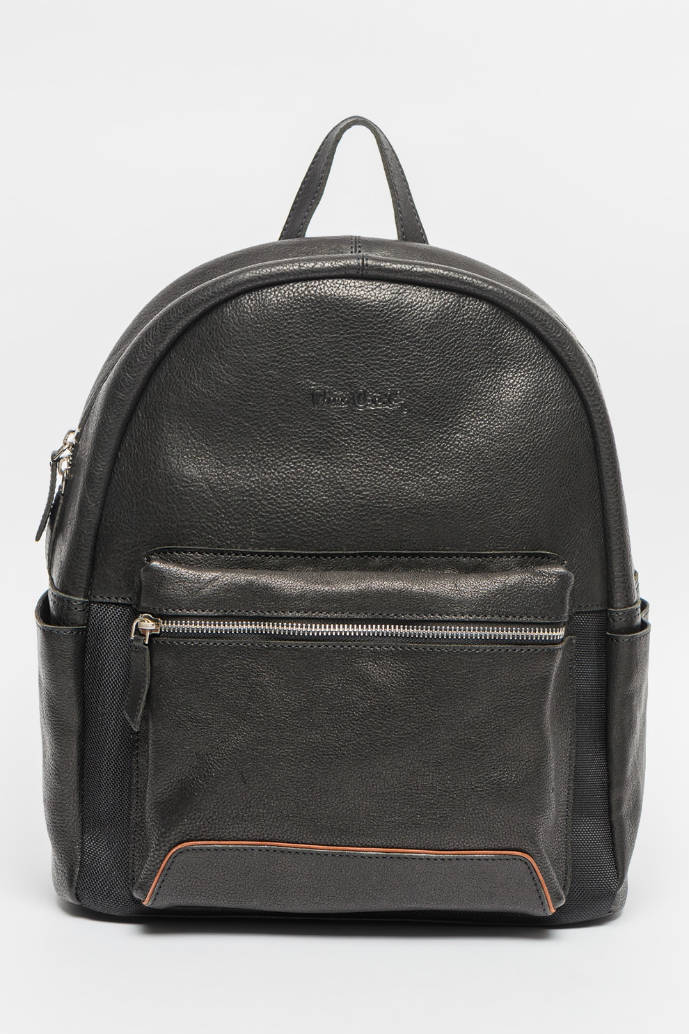 Pierre Cardin, Rucsac de piele cu buzunare multiple, Maro cognac, Negru