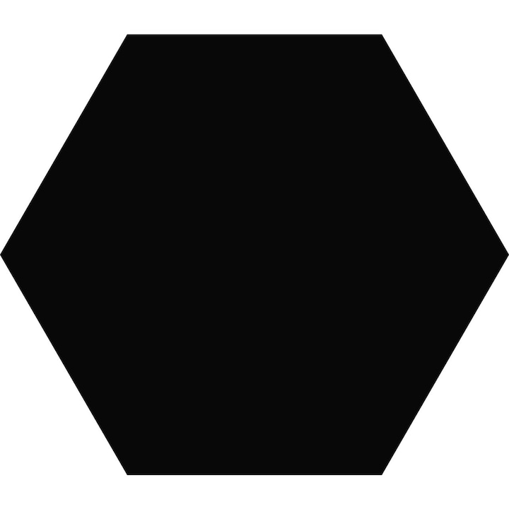 Gresie hexagonala portelanata Element Negro, 23x27 cm, culoare neagra, finisaj mat, 0.75mp/cutie