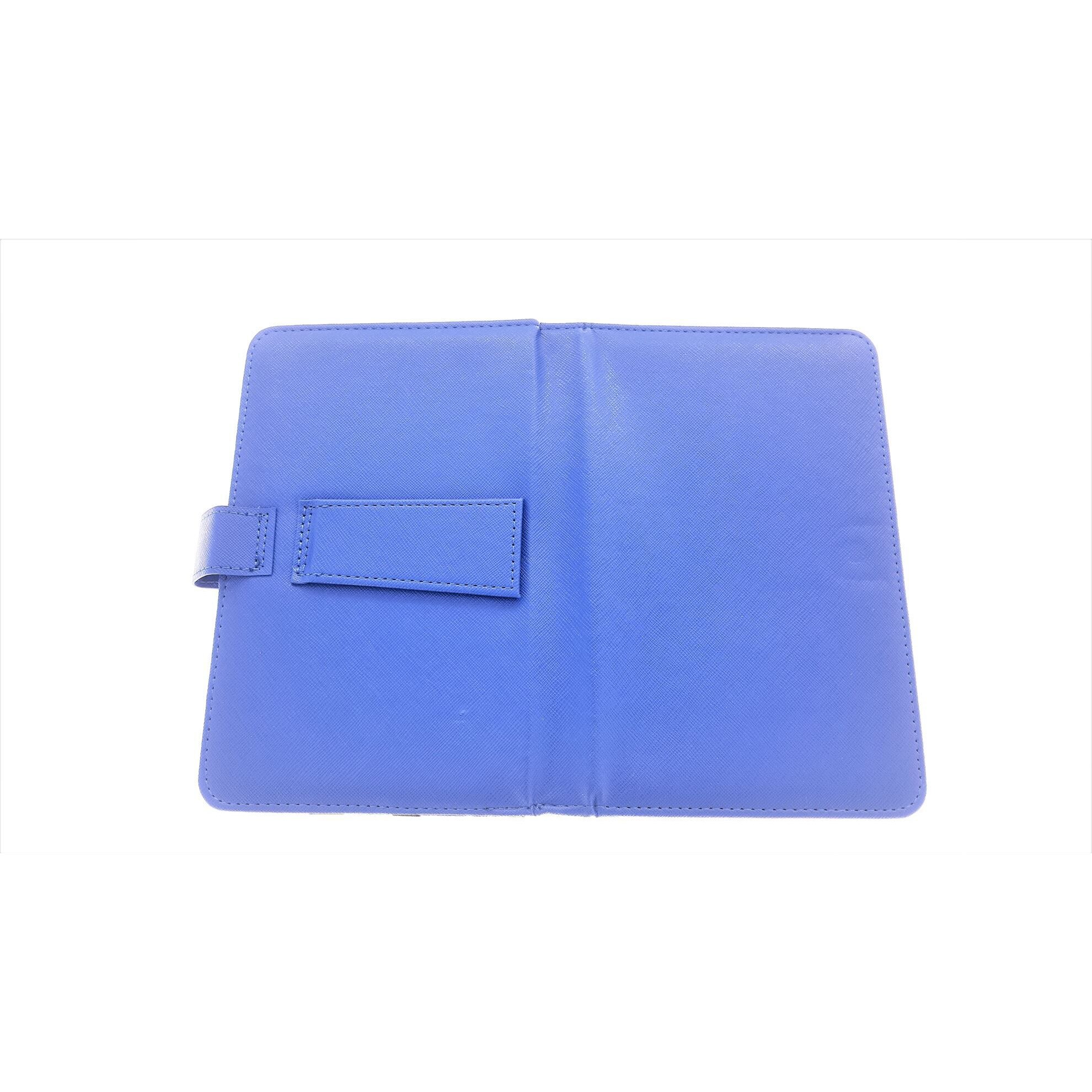 Husa tip carte cu tastatura pentru tableta 7 inch, functie kickstand, Albastru, TCL-BBL3776