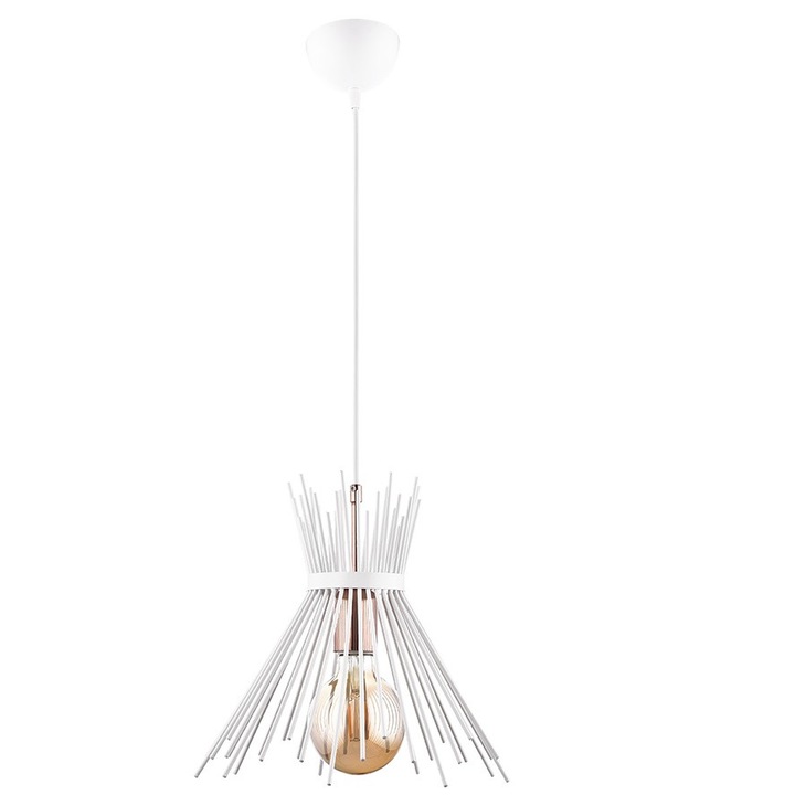 Pendul Cali 1XE27, alb cupru, Oktay