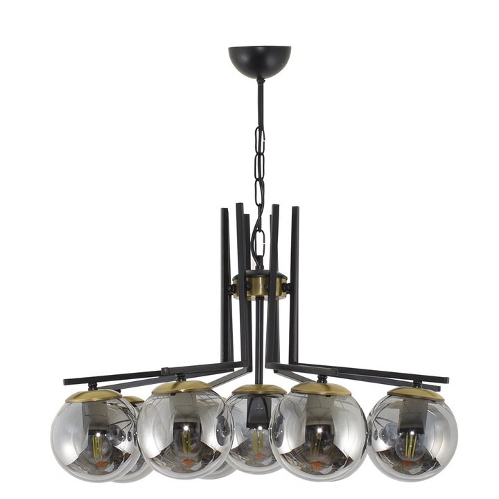 Oktay Ozlem Csillár, 7 x E27, fekete - arany