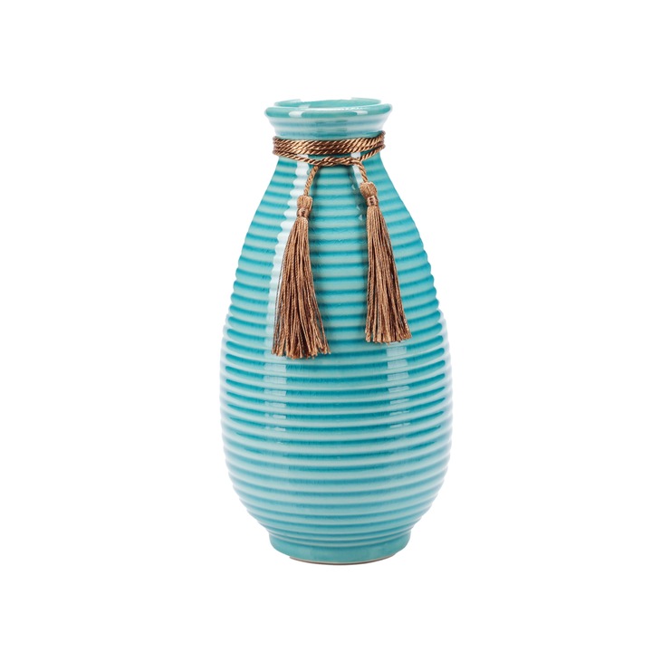 Vaza din ceramica, Albastru, 24 cm