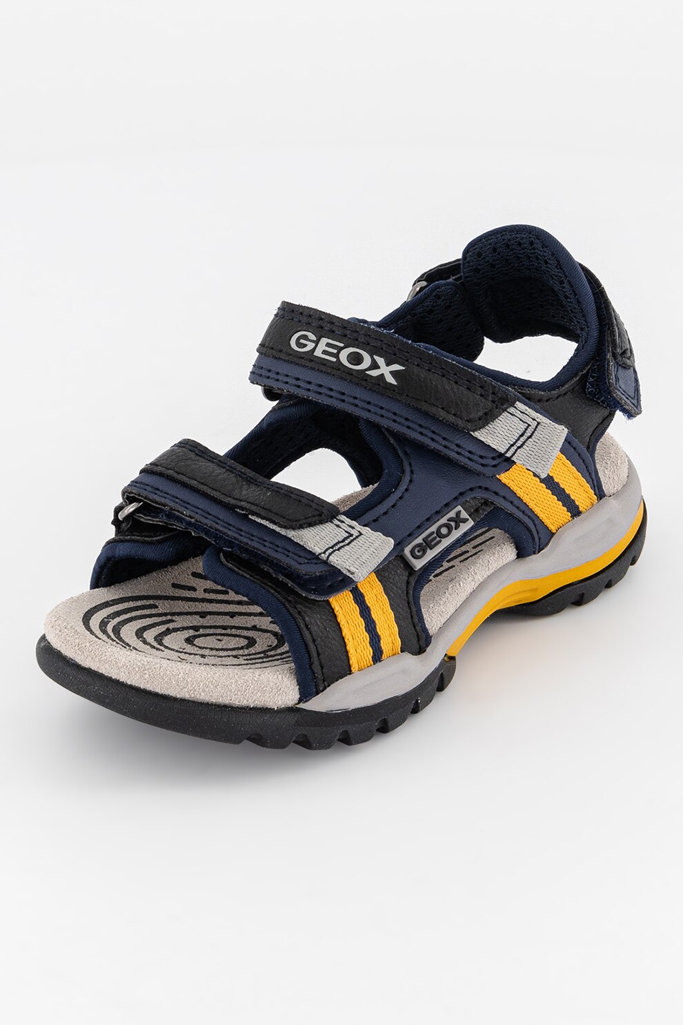 Geox, Сандали Borealis с велкро и лого, Тъмносин, Синапено жълто, 30 EU ...