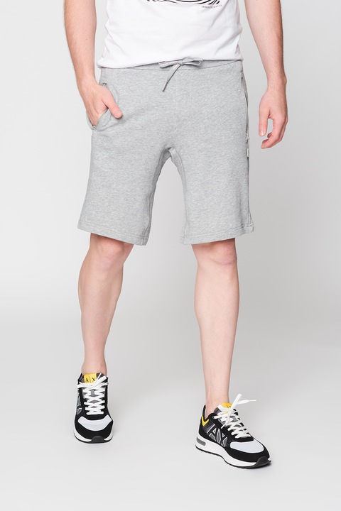 ARMANI EXCHANGE, Bermude cu buzunare cu fermoar, Gri deschis melange