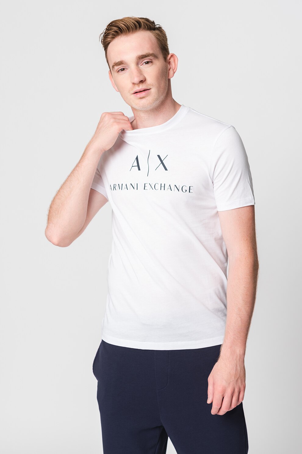 Armani Exchange Tricou Slim Fit De Bumbac Cu Logo Alb 2xl Emagro