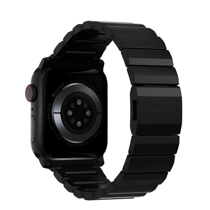 Curea titan NOMAD Titanium V2 compatibila cu Apple Watch 4/5/6/7/8/SE/Ultra 42/44/45/49mm Black