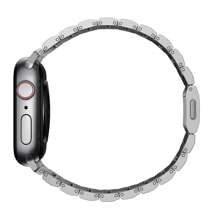 Curea titan NOMAD Titanium V2 compatibila cu Apple Watch 4/5/6/7/8/SE/Ultra 42/44/45/49mm Silver