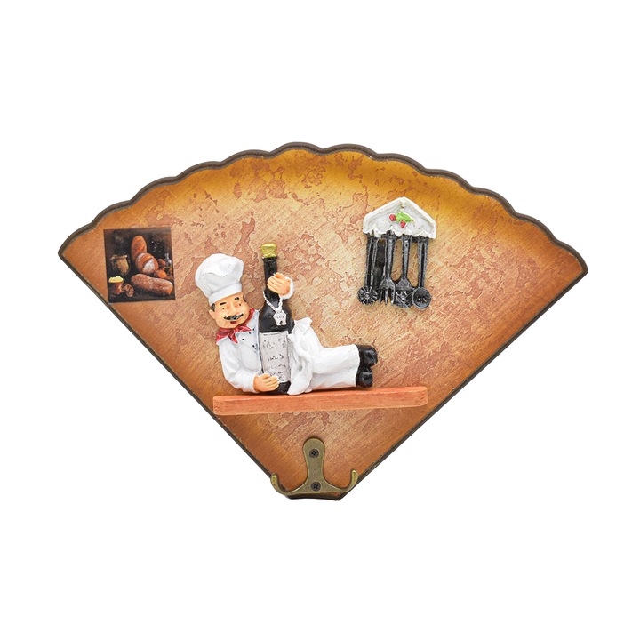 Декоративна закачалка, двойна кука, релефен модел, D56 м4, 27,5×18 см