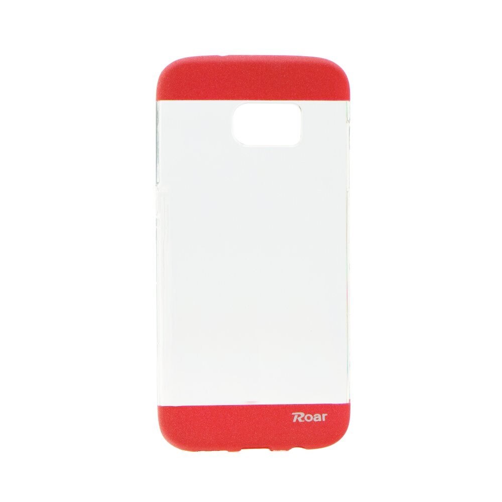 Husa de protectie Plating Jelly Case Roar, Galaxy S7, transparenta si rosie