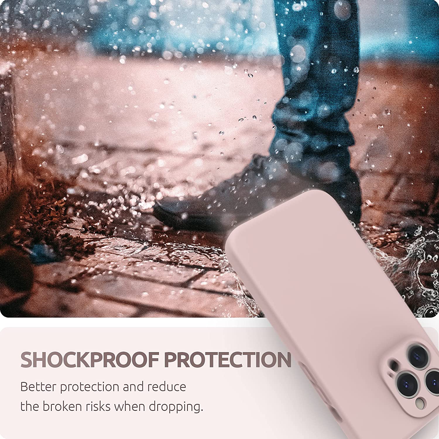 Husa telefon, Silicon, Compatibil cu iPhone 13 Pro, Roz