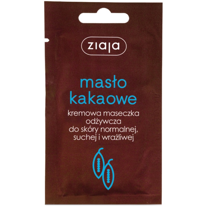ZIAJA CACAO подхранваща маска за лице, За суха и чувствителна кожа, 7 мл
