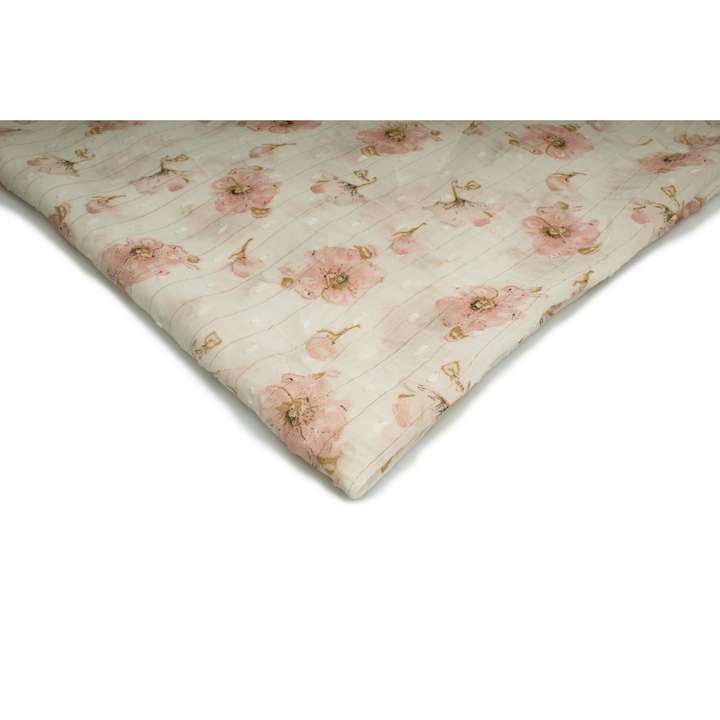 Material tesut, tip Sifon imprimat, modelul nr.8 Crema, 50 cm x 150 cm