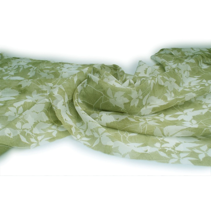 Material tesut, tip Sifon imprimat, modelul nr.9 Verde deschis, 50 cm x 150 cm