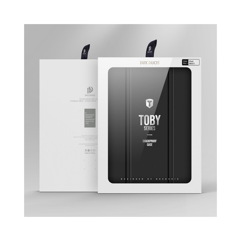 Husa Smartcase Tableta Duxducis Toby Compatibila Cu Ipad 6 Mini 2021, Sleep / Wake, Suport Pen, Negru