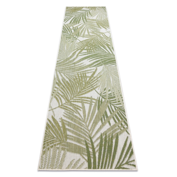 Covor, DYWANY ŁUSZCZÓW traversa sisal sion frunze de palmier, tropical 2837 tesute plate ecru / verde, 70x200 cm