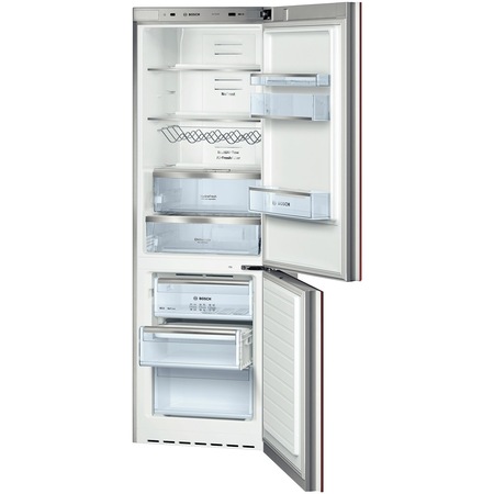 Combina frigorifica ColorGlass No Frost Bosch KGN36SR31, 285 litri, Clasa A++, 185 cm, Sticla rosie