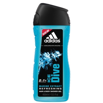 Gel de dus 2 in 1 adidas Ice Dive pentru corp si par, Barbati, 400 ml Gel de dus 2 in 1 adidas Ice Dive pentru corp si par, Barbati, 400 ml