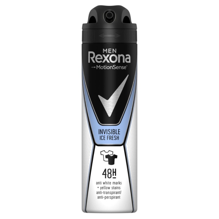 Deodorant antiperspirant spray Rexona Invisible Ice pentru barbati, 150 ml