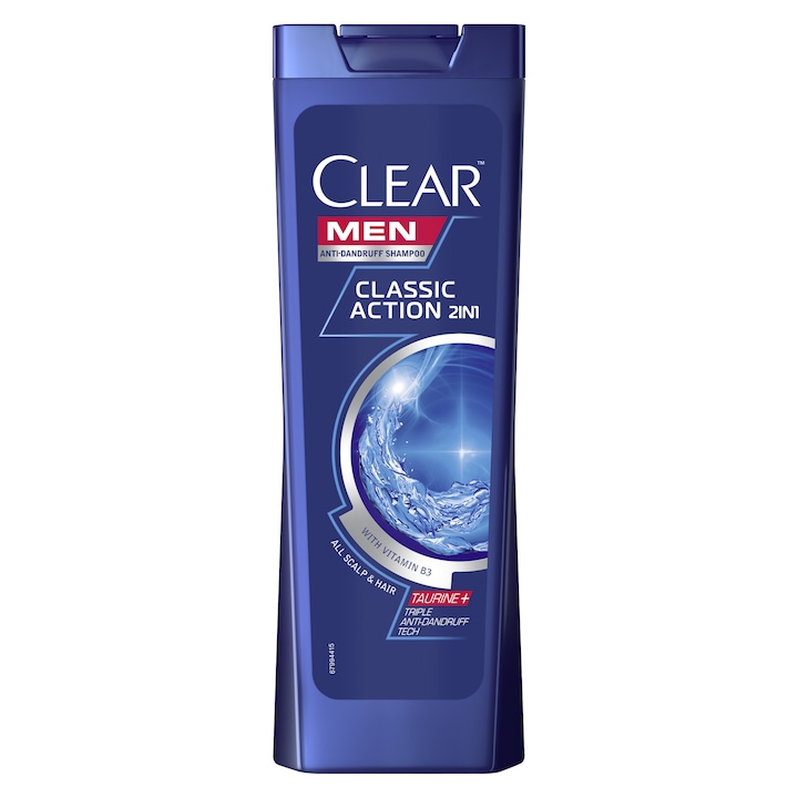 Sampon Clear Men Classic Action 2-in-1 pentru toate tipurile de par, 360 ml
