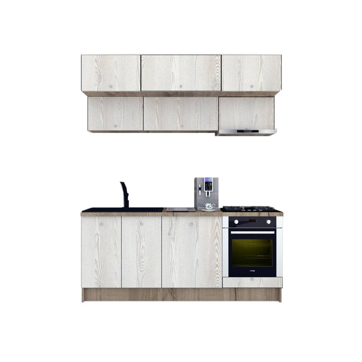 Set Bucatarie Genarom Zone PAL 200, 200 x 243 x 60 cm, K002 / Decor K010