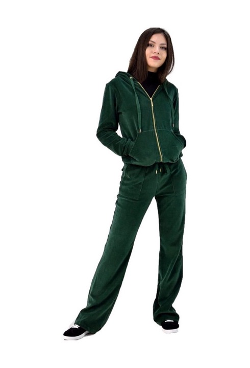 Trening dama, Catifea, Verde, Marimea XL