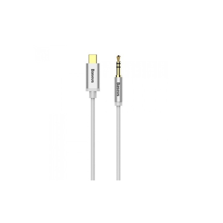 Baseus audio kábel, 3,5 mm, C típusú csatlakozó, fehér