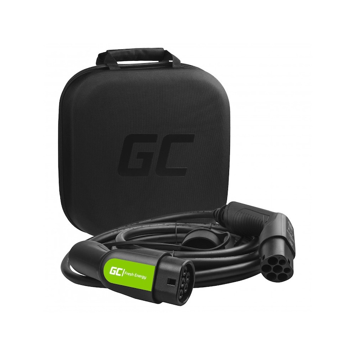 Cablu de incarcare Green Cell GC Type 2, 22kW, lungime cablu 7 m pentru incarcare EV / PHEV