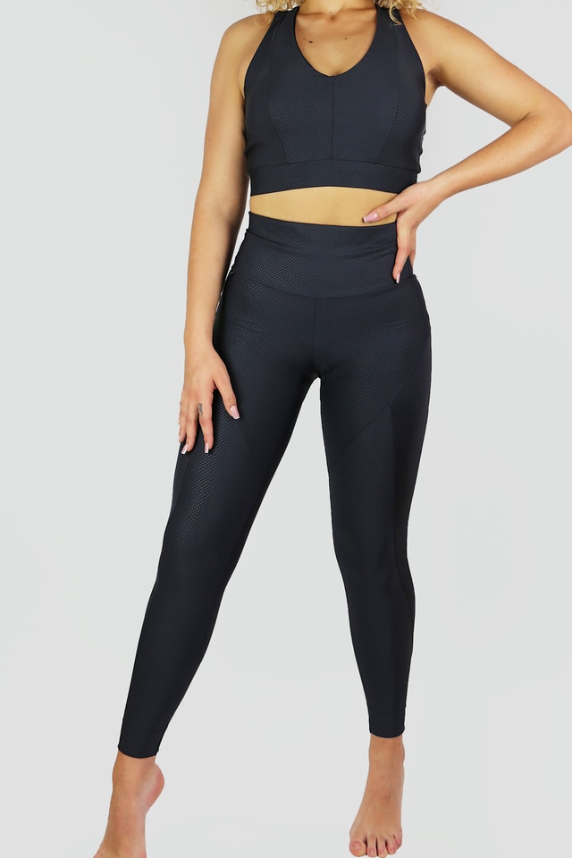 Ana Hata Leggings, magas derekú Push up effektus, luxus, fekete, M