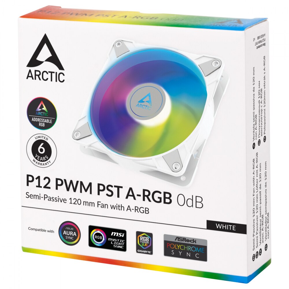 Вентилатор ARCTIC P12 White, A-RGB, 120mm - eMAG.bg