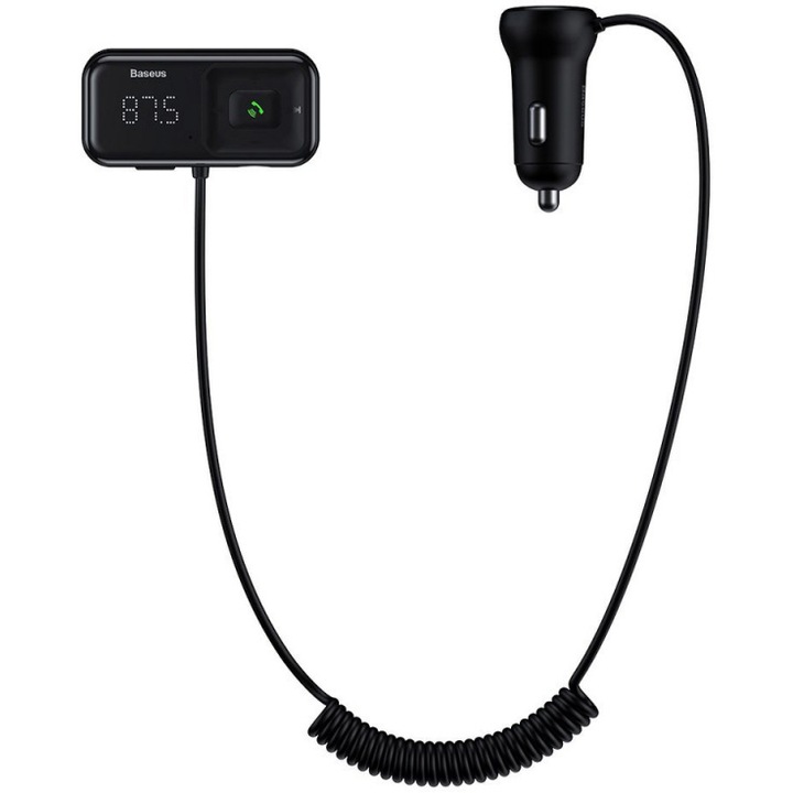 FM трансмитер Baseus S-16, 3.1A, 2x USB, AUX TF microSD, Черен CCTM-E01