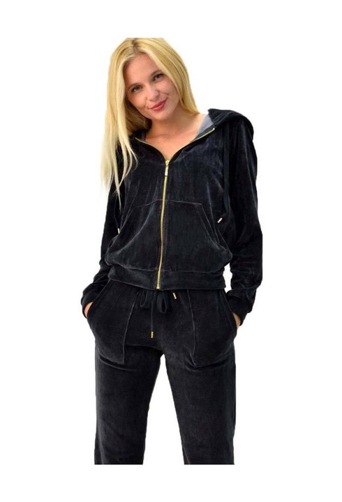 Trening dama, First Woman, Catifea, Gri antracit, 3XL